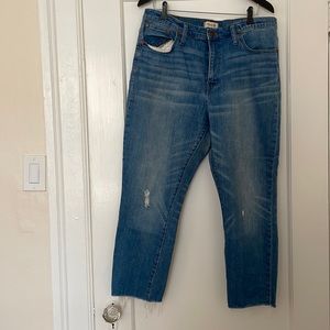 Madewell slim fit cropped boyfriend jean